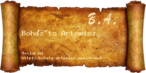 Boháts Artemisz névjegykártya